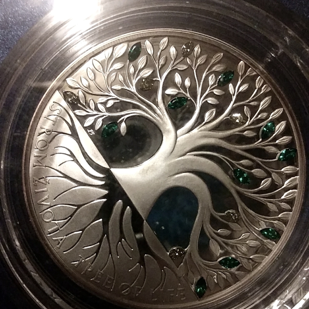 2020 Niue 1 oz Silver Proof Crystal Coin: Tree of Life